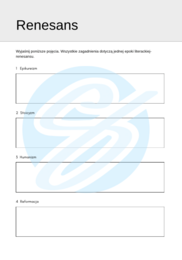 Renesans – Najważniejsze Zagadnienia – Karty Pracy dla Maturzystów