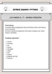 Pierwsze 5 minut lekcji historii - kreatywne zabawy