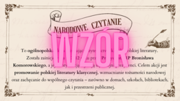 NARODOWE CZYTANIE 2025, PREZENTACJA, GAZETKA ŚCIENNA