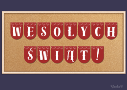 Girlanda „Wesołych Świąt Bożego Narodzenia!” – plik PDF do druku
