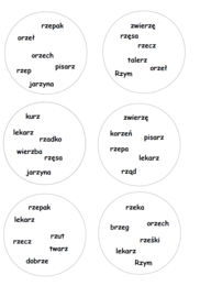 Zestaw kart typu dobble – gry ortograficzne