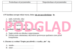 Kartkówka z przysłówka dla klas 4-6