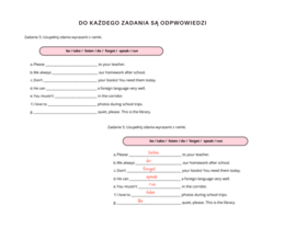 Together Klasa 5 Unit 1 Dodatkowe materiały powtórzeniowe, słownictwo, nazwy przedmiotów szkolnych i pomieszczeń, gramatyka Present Simple, konstrukcja there is there are, czasownik must, komunikacja