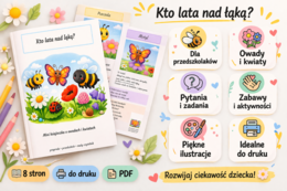 Kto lata nad łąką? – mini książeczka o owadach i kwiatach