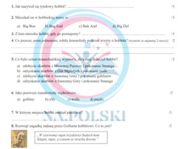 "Hobbit" - kartkówka ze znajomości lektury