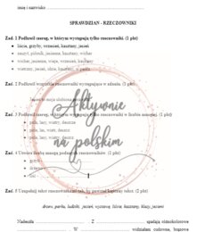 Sprawdzian/karta pracy- rzeczowniki