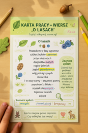 Wiersz „O lasach” – karty dla uczniów