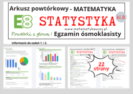 ARKUSZ POWTÓRKOWY kl.8 – STATYSTYKA + odpowiedzi / Wymagania od 2025 roku