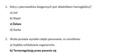 Test- Chemizm życia. Składniki nieorganiczne (poziom rozszerzony)