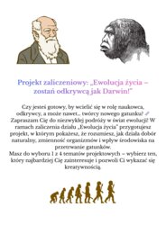 Zaliczenie działu - Ewolucja życia dla klasy 8