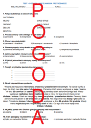 Pogoda i inne zjawiska - karta pracy / sprawdzian