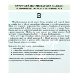 WYPOWIEDŹ ARGUMENTACYJNA W LICEUM PODPOWIEDZI DO PRACY SAMODZIELNEJ Makbet