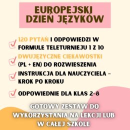 EUROPEJSKI DZIEŃ JĘZYKÓW OBCYCH, DZIEŃ JĘZYKÓW OBCYCH MATERIAŁY, CIEKAWOSTKI, TELETURNIEJ 1 Z 10,