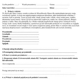 test podsumowujący dla kl. V