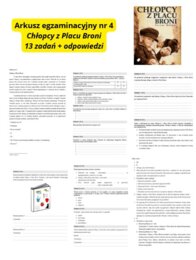 Arkusz egzaminacyjny nr 4, czytanie ze zrozumieniem „Chłopcy z Placu Broni”, egzamin ósmoklasisty, lektura obowiązkowa klasa 5