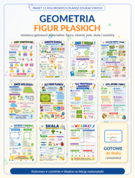 Geometria figur płaskich - infografiki (notatki graficzne) klasa 4