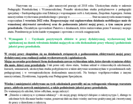 Prezentacja dorobku zawodowego - przemowa na egzamin na nauczyciela mianowanego przedszkole