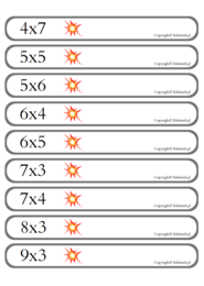 Gra typu kaboom – tabliczka mnożenia