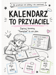 Jak przetrwać rok szkolny i nie zwariować – gazetka ścienna w stylu zeszytowym