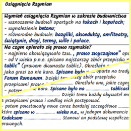 Osiągnięcia Rzymian – notatki i karta pracy + bonus