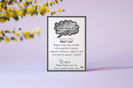 Plakat/wklejka części mowy (rzeczownik, czasownik, przymiotnik, liczebnik, przysłówek)