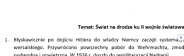Świat na drodze ku II wojnie - notatka