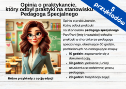 Opinia o praktykach pedagogicznych na stanowisku Pedagoga Specjalnego