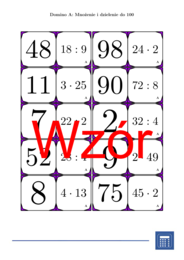 Domino - Mnożenie i dzielenie do 100 | matematyka