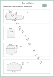 Pola wielokątów - karta pracy