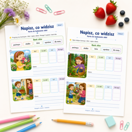 Napisz, co widzisz. Karta do budowania zdań