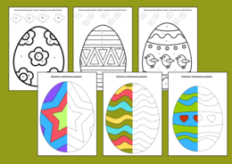 WIELKANOCNA kolorowanka po numerach - kolorowanki - Wielkanoc - biblioteka - świetlica - galeria - pisanki - 24 szt.