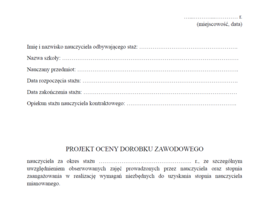 Projekt oceny dorobku zawodowego - dla opiekunów stażu - stare zasady - Mianowanie