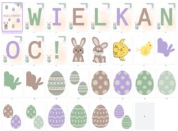 Wielkanoc - GIRLANDA + dekoracja