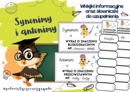 Synonim i antonim. Słowniczek synonimów i antonimów