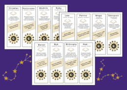 ⭐ Książkowy horoskop – motywacyjne zakładki dla uczniów ⭐- andrzejki - biblioteka - zajęcia z wychowawcą - świetlica - wersja 1