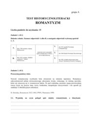 📃Test historycznoliteracki – język polski – matura Romantyzm