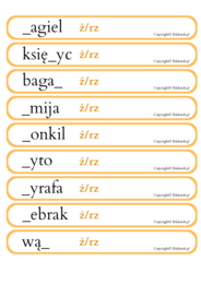 Gra typu kaboom – ortografia