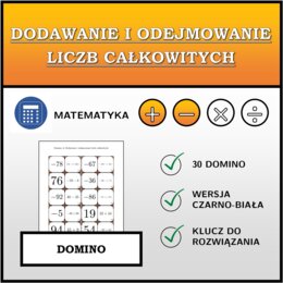 Domino - Dodawanie i odejmowanie liczb całkowitych | matematyka