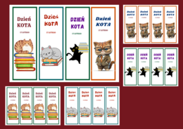 DZIEŃ KOTA – zakładki do książek – zakładka – biblioteka – świetlica – wersja 2