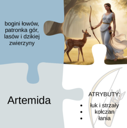 Puzzle bogowie greccy i ich atrybuty, mitologia grecka
