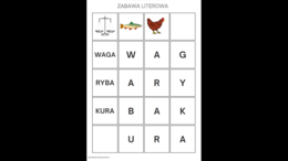 Zabawa literowa - nauka czytania