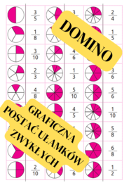 DOMINO - graficzna reprezentacja ułamków zwykłych.