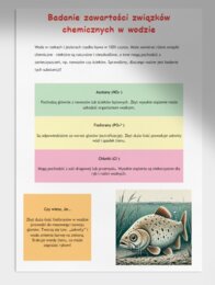 Badanie wody z okolicznej rzeki lub jeziora (pH, zawartość związków chemicznych).