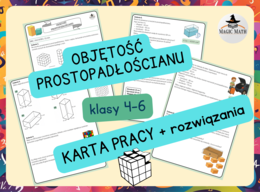 OBJĘTOŚĆ PROSTOPADŁOŚCIANU i SZEŚCIANU - KARTA PRACY - KLASY 4-6 - rozwiązania