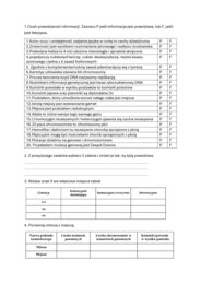 Sprawdzian wiadomości genetyka klasa 8 biologia