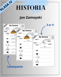 Jan Zamoyski (historia - klasa 4): karta pusta i uzupełniona