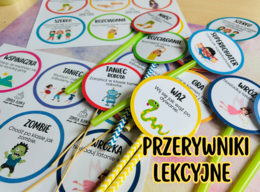 Przerywniki lekcyjne - koła do druku ("lizaki")