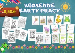 🌼 Wiosenne karty pracy dla przedszkolaków! 🌼