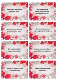 Karty do gry integracyjnej "Coraz bliżej święta!"