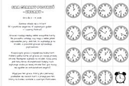 zegary - notatka + gra "Czarny Piotruś" kl. 4